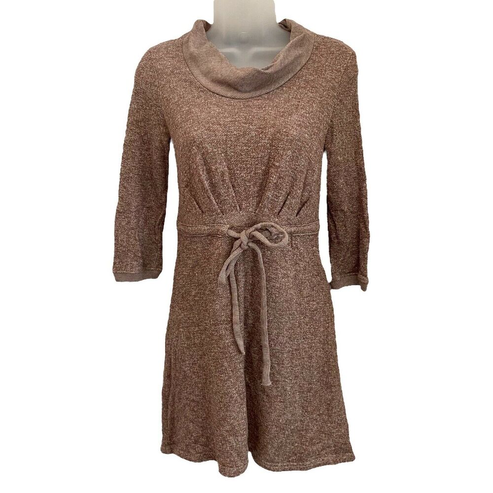 Saturday Sunday XS Sweater Dress Heathered Brown A-Line Comfort Soft